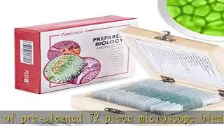 AmScope PS25 Prepared Microscope Slide Set for Basic Biological Science Education, 25 Slides & OPTO