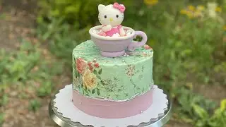 Как я оформила ТОРТ🎉 для девочки👧🏼. Фигурка Hello Kitty😻 - Я - ТОРТодел!