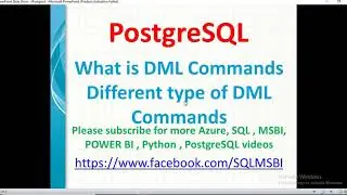 Postgresql Tutorials | DML Commands in postgresql | postgresql commands