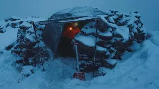 WINTER STORM - Snow Tent Camping Solo