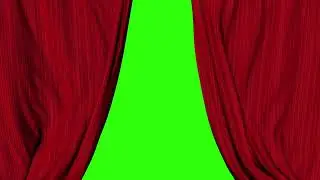 The stage curtain opens and closes the green screen