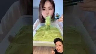 Matcha tozu ve buz akımını denedim! Matcha and ice asmr 