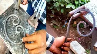 Metal bar bending tricks | Flat bar circle making | Metal bending ideas by hands