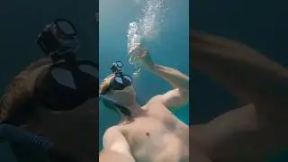 Diver fills air bottle at the bottom of the ocean #shorts