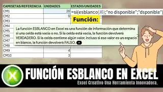 FUNCION ESBLANCO EN EXCEL.