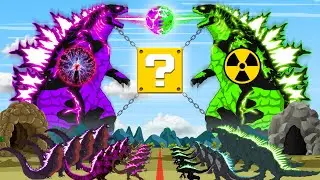 GODZILLA PLASMA vs GODZILLA RADIATION, DINOSAURS T-REX, KONG: Size comparison| Godzilla Cartoon