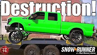 SnowRunner: NEW, SQUATTED F350 6.7 Powerstroke Gets DESTROYED!