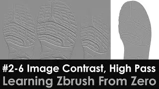 2-6 Adjust your Imported Image into Zbrush, texture, Contrast, Levels, High Pass