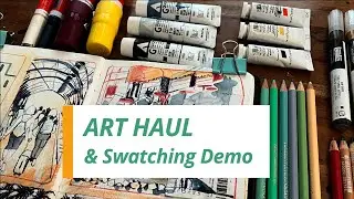 ART HAUL! Trying NEW Art Supplies Caran D'Ache Holbein