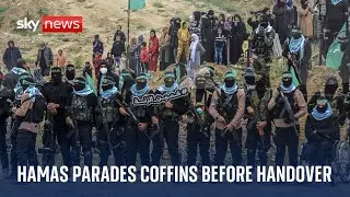 Parading of coffins labelled 'inhumane' as Hamas hands over bodies of Israeli hostages