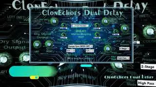 ClonEchoes Dual Delay Effect VST VST3 Audio Unit Doubling & Slapback Echo, Ping-Pong, Bucket Brigade