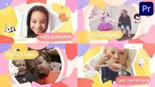 Premiere Pro Template | Cartoon Kids Slideshow | Premiere Pro MOGRT