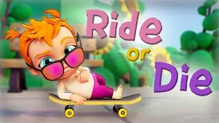 OFFiCiAL MUSiC ViDEO!! Cartoon Baby Adley Sings CRAZY Ride or Die Song! BFFs Comment Down Below🛹👶🎤