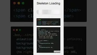 Skeleton Loading Animation |  HTML CSS