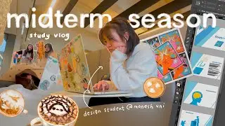 MIDTERM SEASON STUDY VLOG (⊙_⊙) design student, cramming assignments and productive late nights