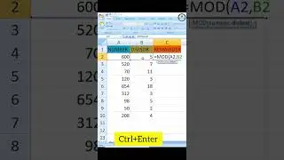 Excel में शेषफल निकालना सीखें ||🔥🔥find remainde in ms-excel 🔥🔥 || mod  formula || #shorts#computer