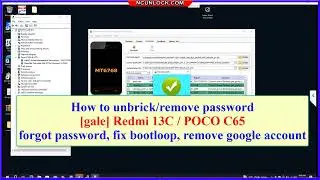 How to fix Redmi 13C/POCO C65 forgot screen password, unbrick - fix bootloop, remove google account