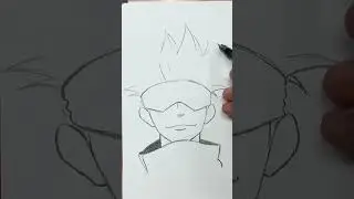 How to draw gojo step-by-step #animearttutorial #drawing #animeart #animedrawing