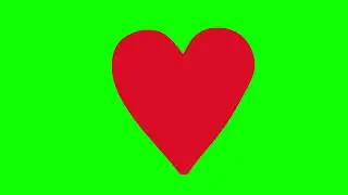 Red heart animation green screen animation