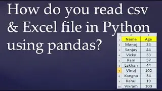 89. How do you read csv & Excel file in Python using pandas?