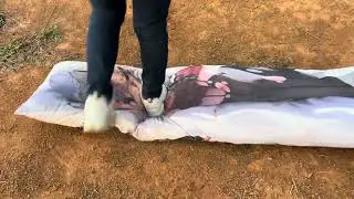 Trampling  life-size pillow with dirty shoes  short