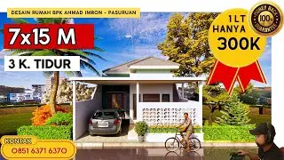 Desain Rumah Minimalis 7x15 M (1 Lantai) 3 Kamar Tidur | Bpk Imron - Jasa Desain Rumah Pasuruan