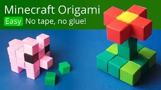 Minecraft Origami ⛏ How to join Origami Cubes like paper Minecraft blocks or Lego bricks