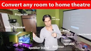 Hindi | Convert any room to home theatre simple setup | Cheapest home theatre setup for home