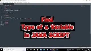 how to find the data type of a variable in java script | data type finding in JS