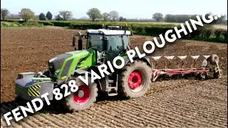 4Kᵁᴴᴰ April 2023: HFNs Fendt 828 Vario tractor & Kverneland LO85 seven furrow plough near Ipswich