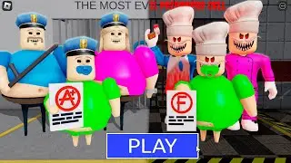 NEW UPDATE! BARRY FAMILY Vs PAPA PIZZA FAMILY in BARRY'S PRISON RUN! New Scary Obby #Roblox