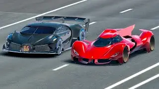 Bugatti Black Devil VGT vs 2025 Ferrari Piero T2 LM Stradale LMP1 - Drag Race 20 KM