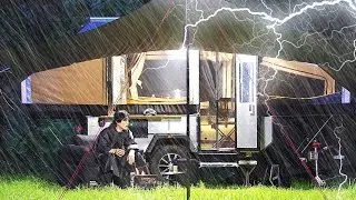 $9,900 Full-Automatic Tent Trailer Camping in the Rain ☔ Awesome 3 Second Setup Awning