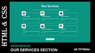 Our Services Section Design using Html & CSS with Cool Hover Effects 2021 By AK Tutorial