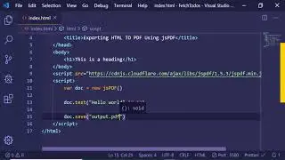 jsPDF Tutorial | Exporting HTML To PDF in jsPDF | jsPDF Example