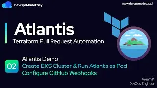 Atlantis Demo | Create EKS Cluster and Run as Pod | Configure GitHub Webhooks and Create PR
