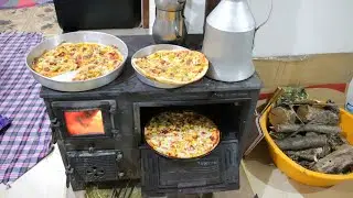 We Cooked Pizza on Wood Stove at Home II Traditional Village Life