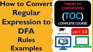 L33: How to Convert Regular Expression to DFA | Rules | Examples | Theory of Computation Lectures