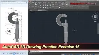 AutoCAD 2D Practice Drawing | Exercise 16 | Basic Tutorial