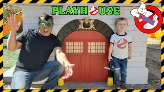 Making a real Ghostbusters Firehouse Toy Playset! - Bricks & Ecto-1 Garage (Pt.12)