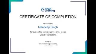 Cloud Foundations online course with certificate from #greatlearning #CloudFoundations #cloud