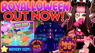 WICKERY CLIFFS OUT NOW! ROYALLOWEEN 2023! NEW MAZE & MORE! ROBLOX Royale High Campus 3 Stream