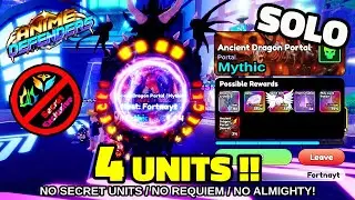 Solo MYTHIC Ancient Dragon Portal 4 Units Only (Banner Mythic DPS) Roblox Anime Defenders Update 4