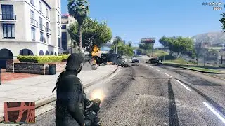 GTA V Minigun Rampage + Epic 10 Star Wanted Level Escape(RDE 4.0.2)