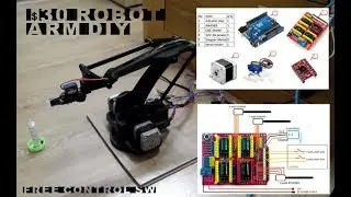 Robot Arm DIY only $30 CNC shield control stepper and servo motor and first test