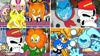 Cuphead + DLC - All Bosses With Phantom Express / Co-op Fights