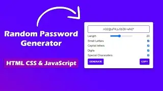 Random Password Generator using HTML CSS & JavaScript