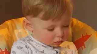 Baby boy literally can't stay awake during dinner