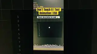 Don’t Touch It | Text Animation | CSS 