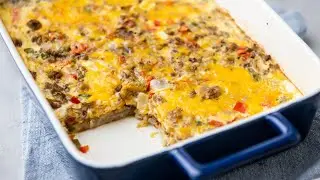 Hash Brown Patty Breakfast Casserole Bake